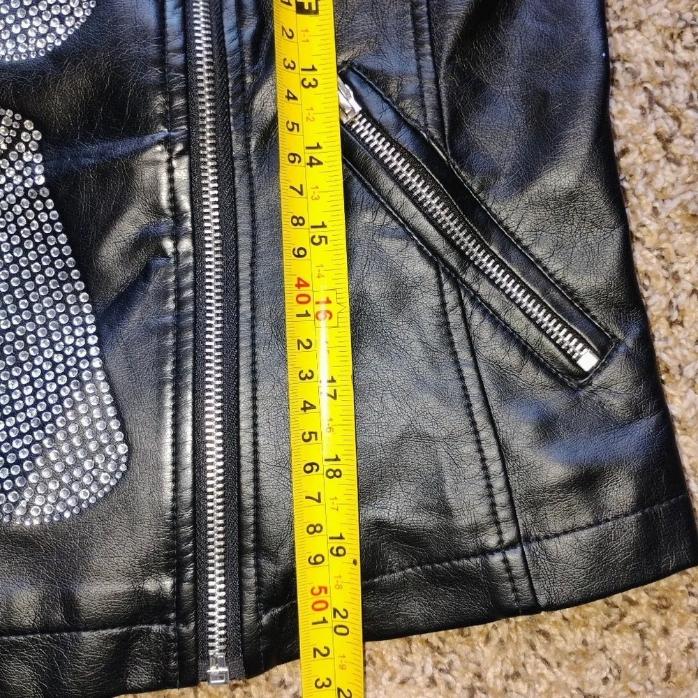 Custom Starbucks lover faux leather jacket size small black